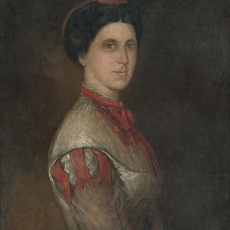 Portrét ženy s červenou stužkou