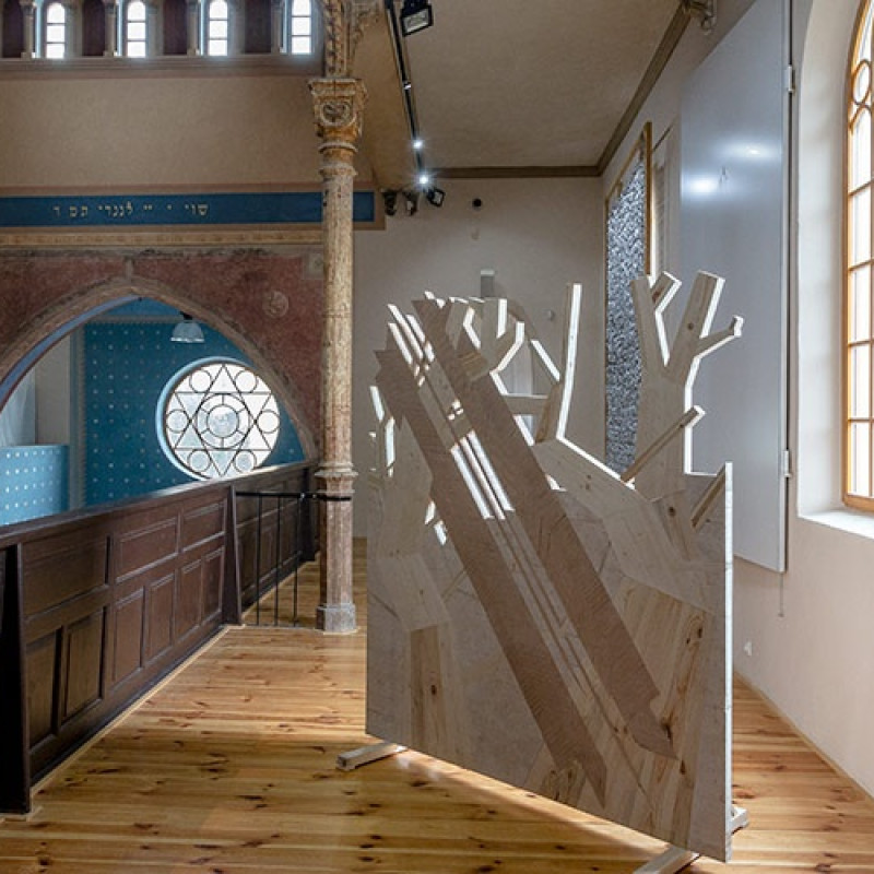 objekt z cyklu Luna, 2019 (matrica na drevoryt, 170x195 cm)