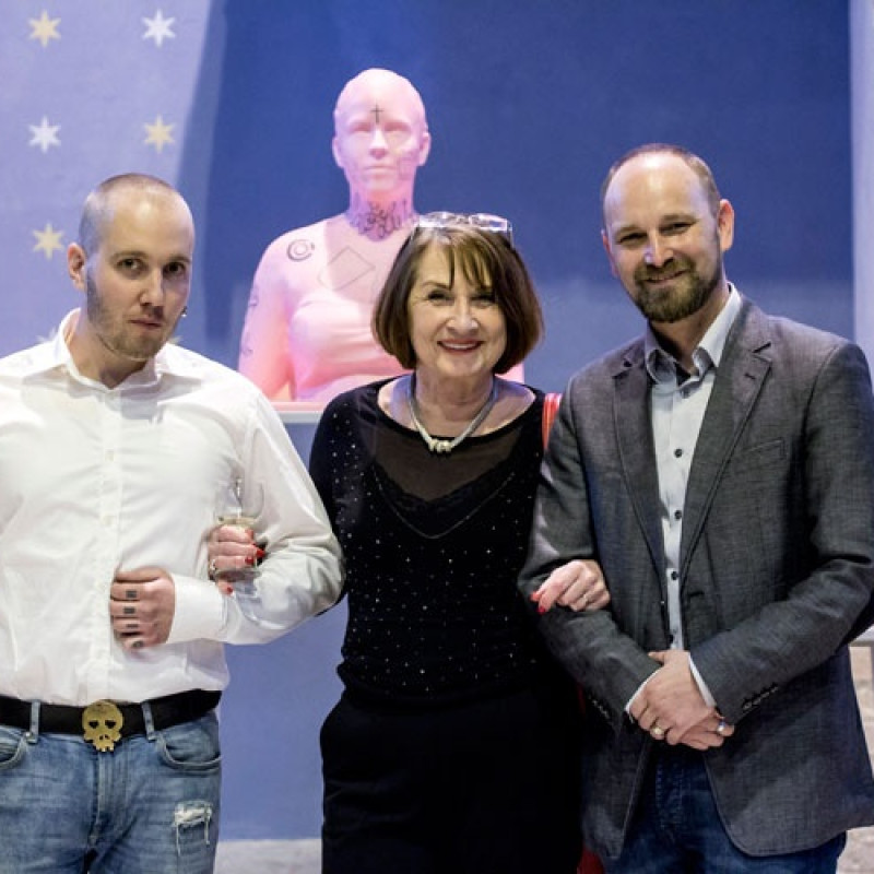 Jozef Viskupič na vernisáži v Galérii Jána Koniarka