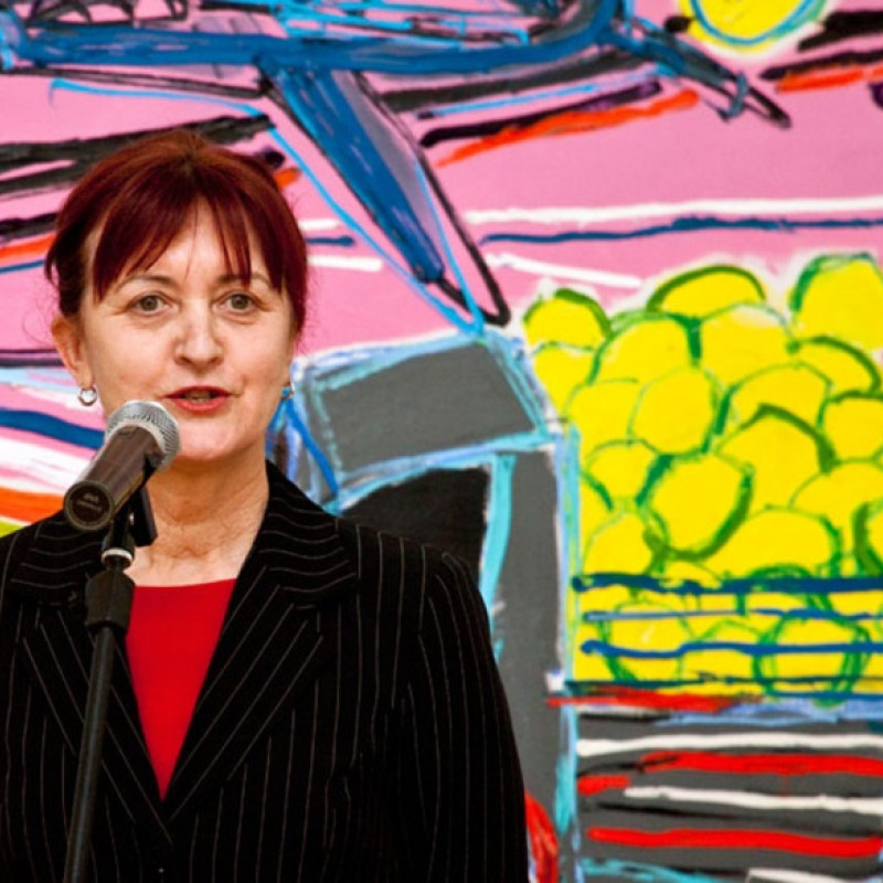 otvorenie výstavy - poverená riaditeľka GJK Božena Brestovanská