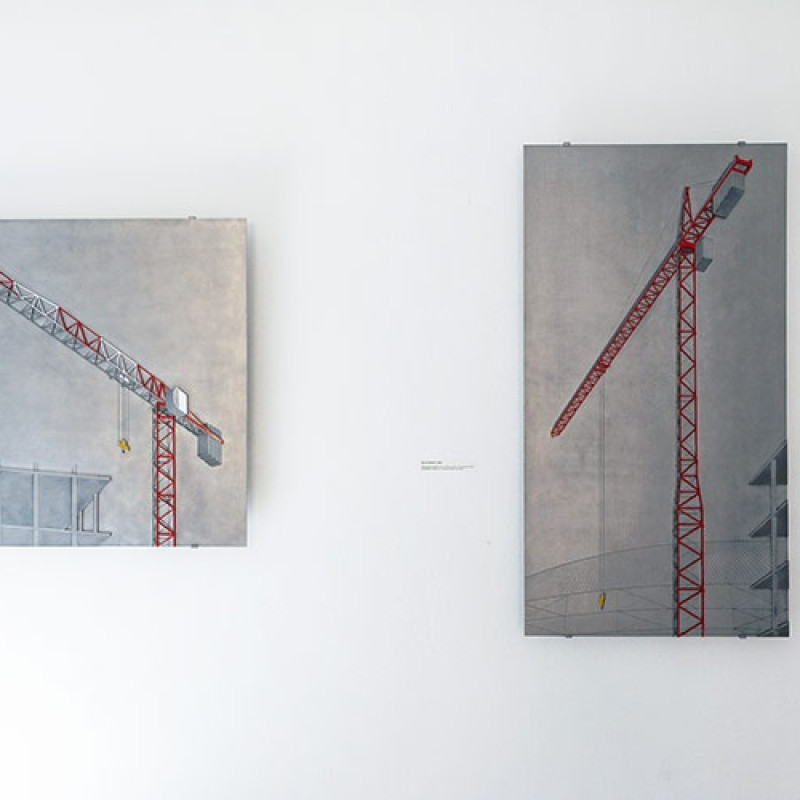 Marcell NÉMETH  Voľný priestor II, 2018, rezba a maľba na plech z nehrdzavejúcej ocele  Voľný priestor III, 2019, rezba a maľba na plech z nehrdzavejúcej ocele