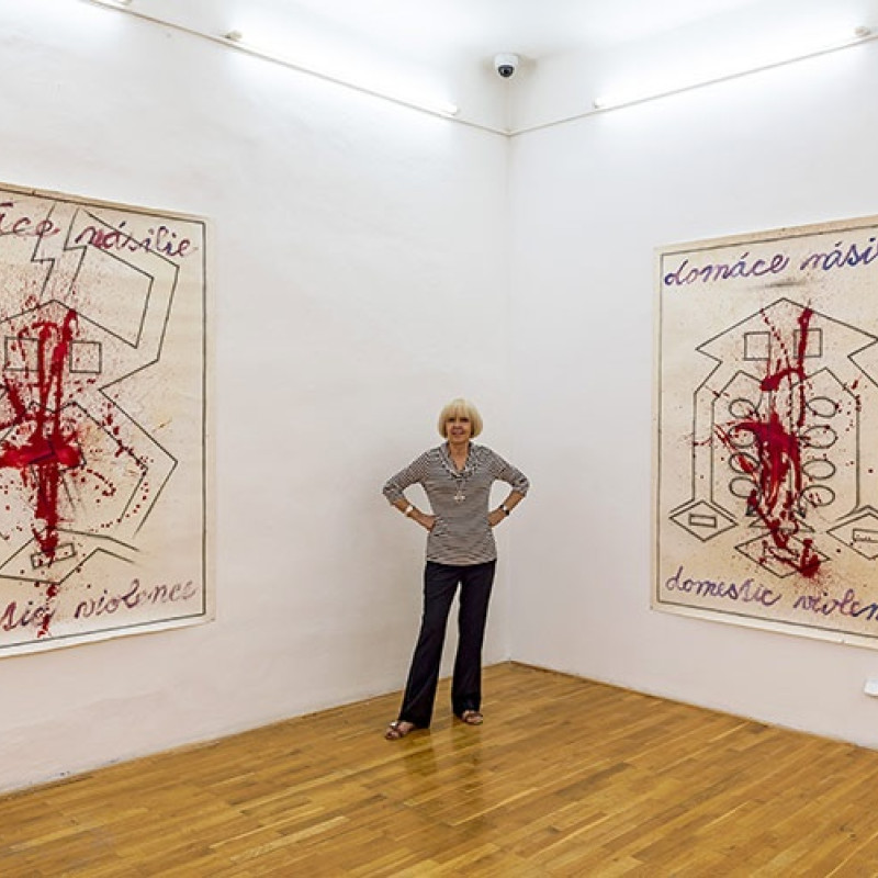 vo výstavných priestoroch