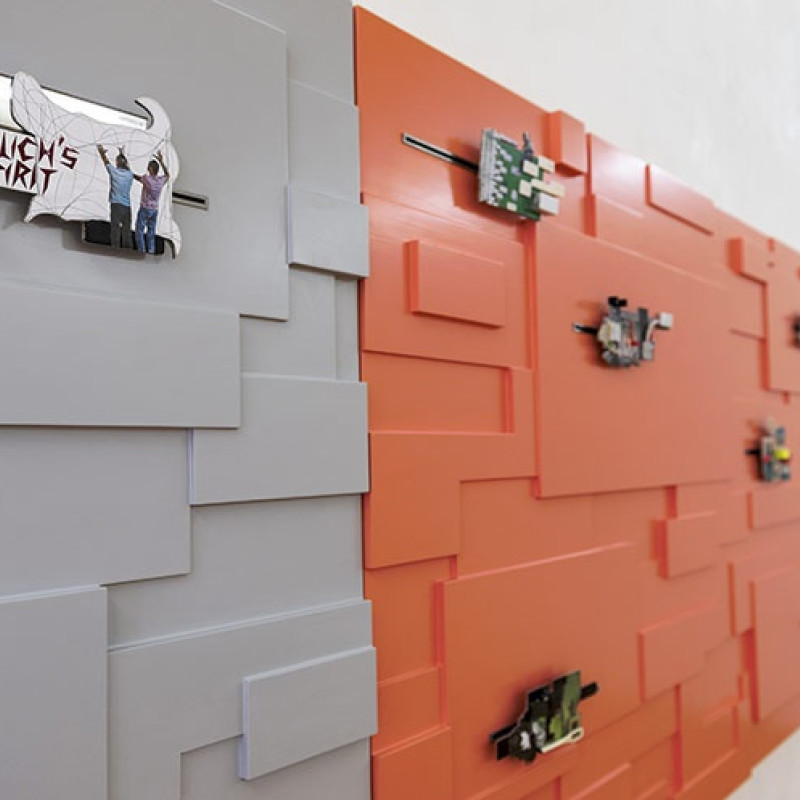 Echo ambientu I-III, 2012, kombinovaná technika, detail