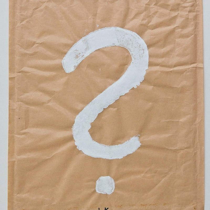 Július Koller, Otáznik, 70. roky, latex, papier, 36,5x29 cm