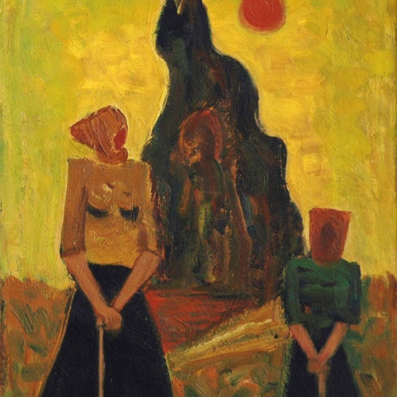 Miloš Alexander Bazovský, Tri panny Oravy, 1948, olej, 45x34 cm, O 1599