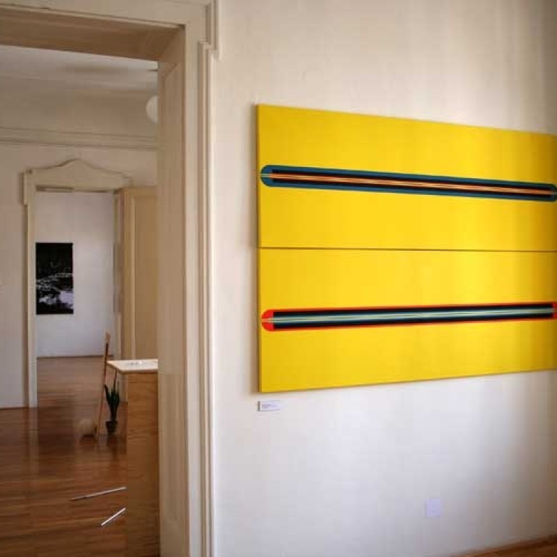 Adam Szentpétery, Stlačený priestor III., IV, 2001, olej na plátne, 65x180